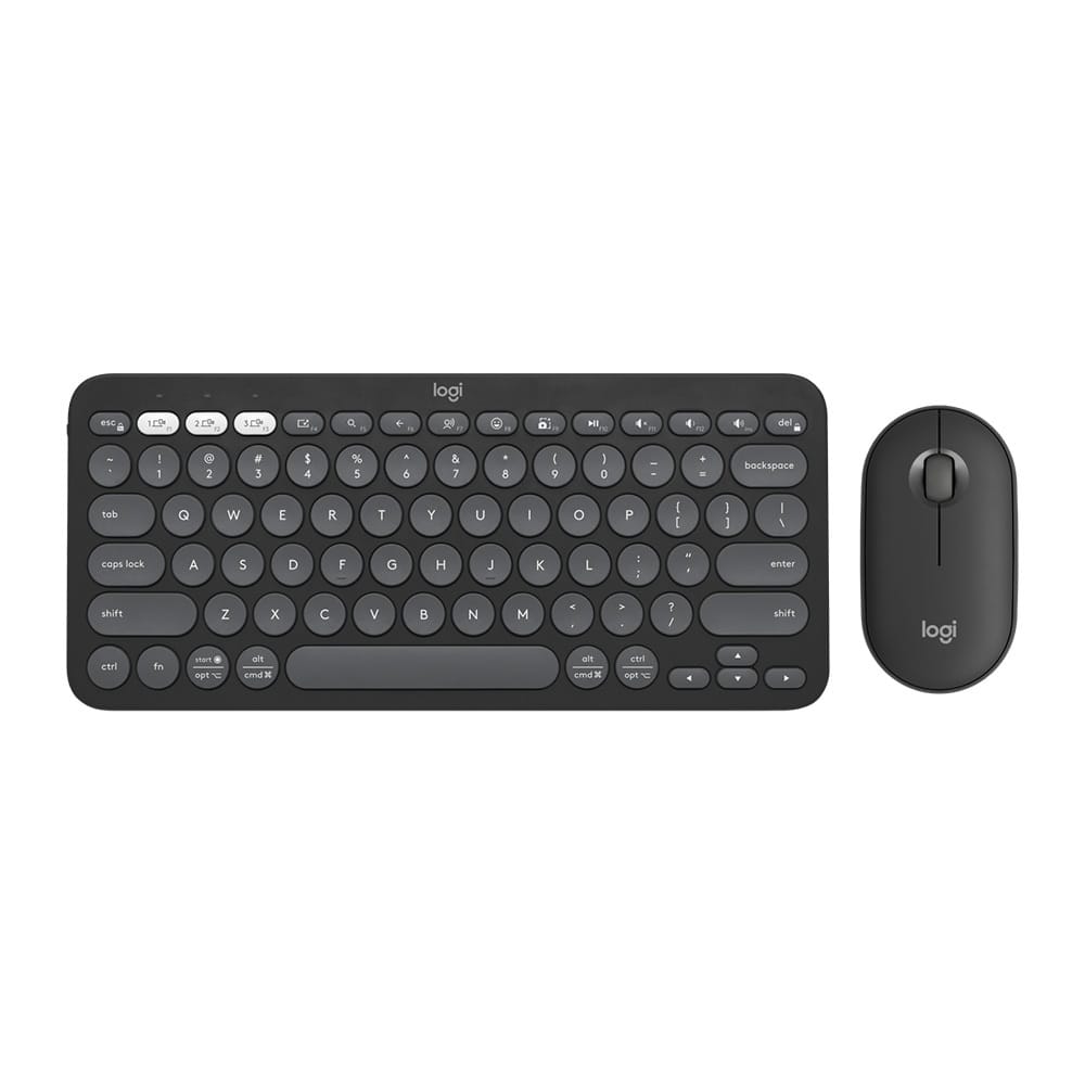 Logitech Pebble 2 Combo Wireless Keyboard Mouse - Tonal Graphite

