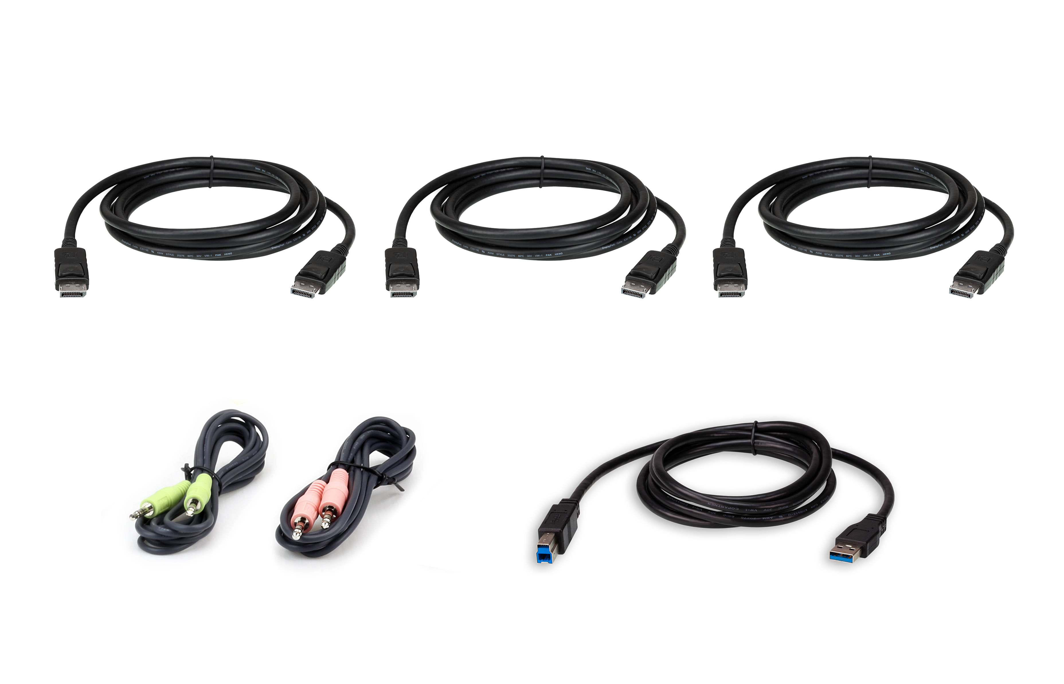 Aten 1.8 USB DisplayPort Triple Display KVM Cable Kit