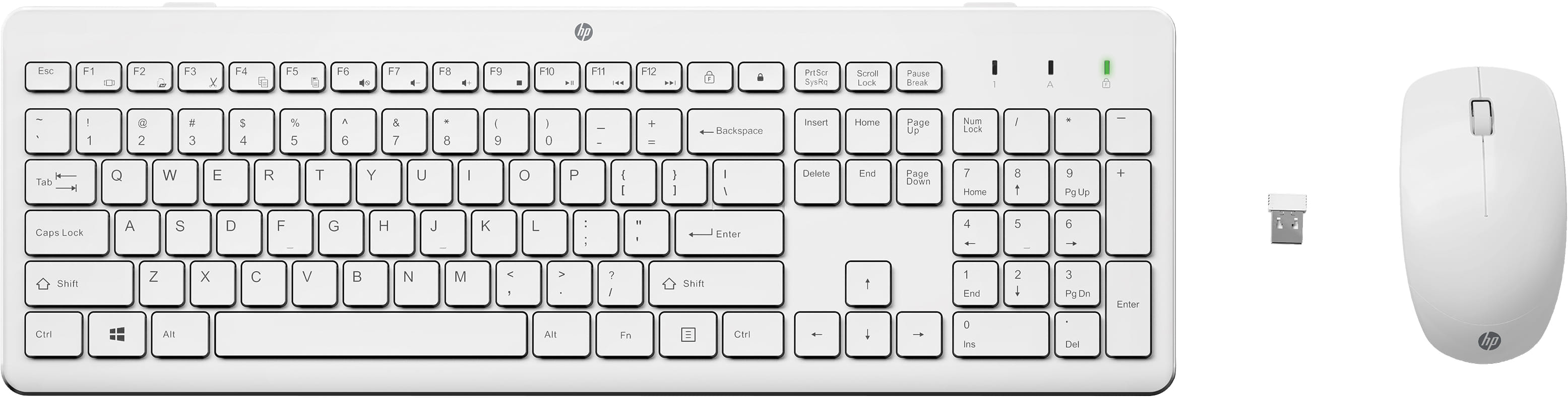 HP 230 Wireless Mouse and Keyboard Combo - White