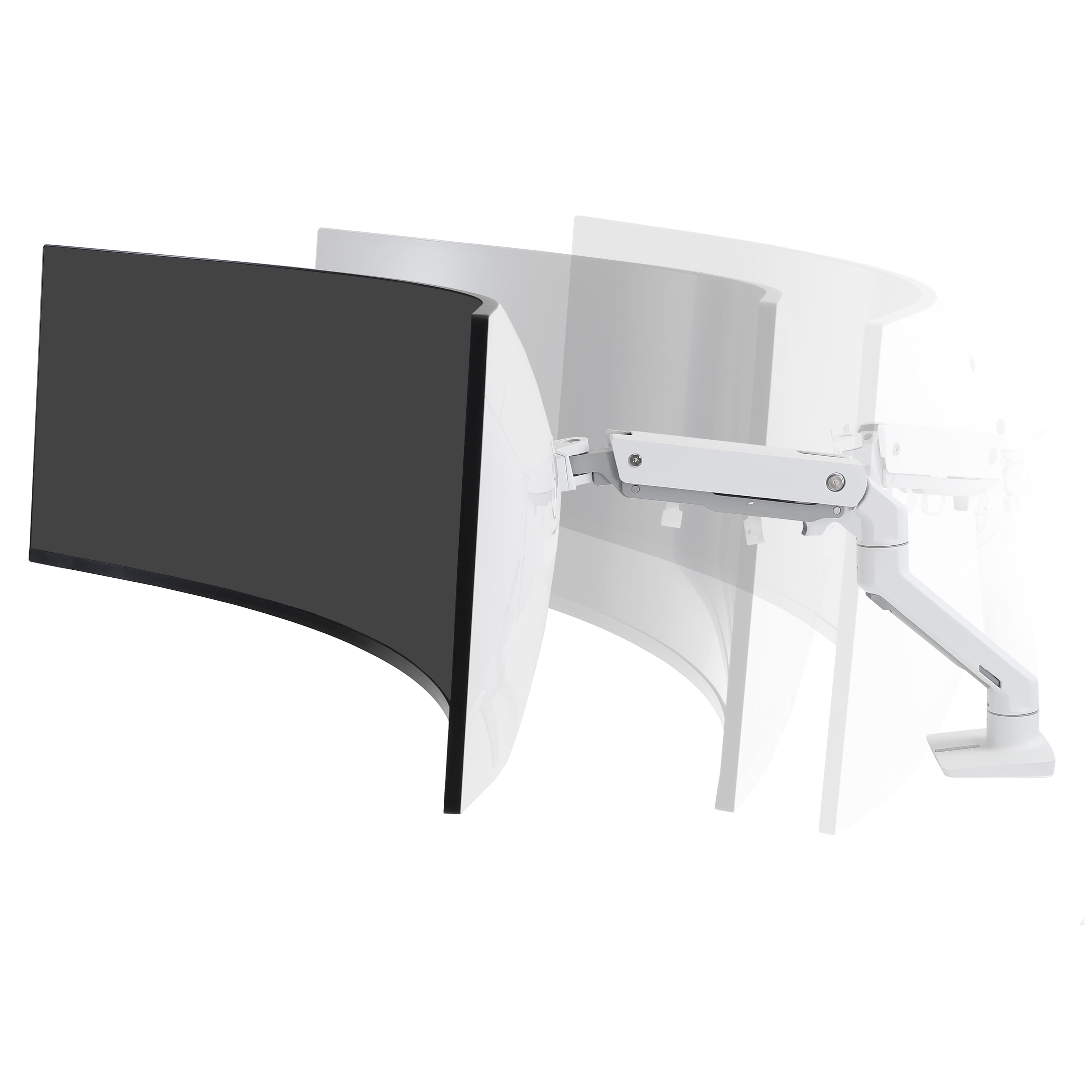 Ergotron HX Desk Monitor Arm With HD Pivot For 1000R Displays - White