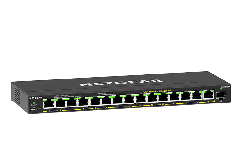 Netgear 16 Port PoE Gigabit Ethernet Switch 231W
