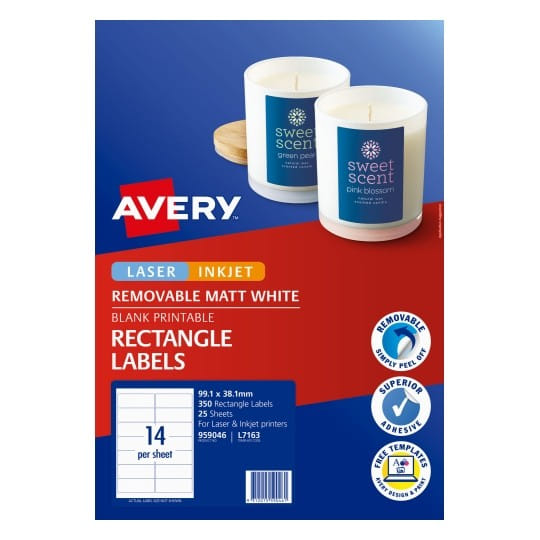 Avery L7163 LIP 14Up Pk350 Printer Label White Self-adhesive