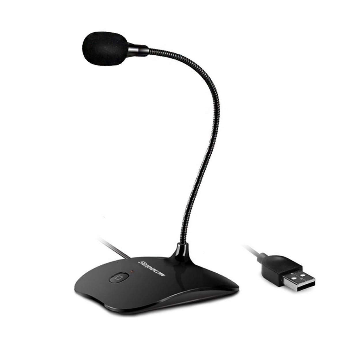 Simplecom Plug & Play Flexible Neck USB Desktop Microphone with Mute