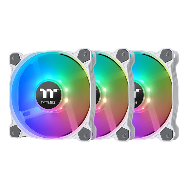 Thermaltake Pure 12 120mm ARGB TT Premium Fans - 3 Pack with Controller - White
