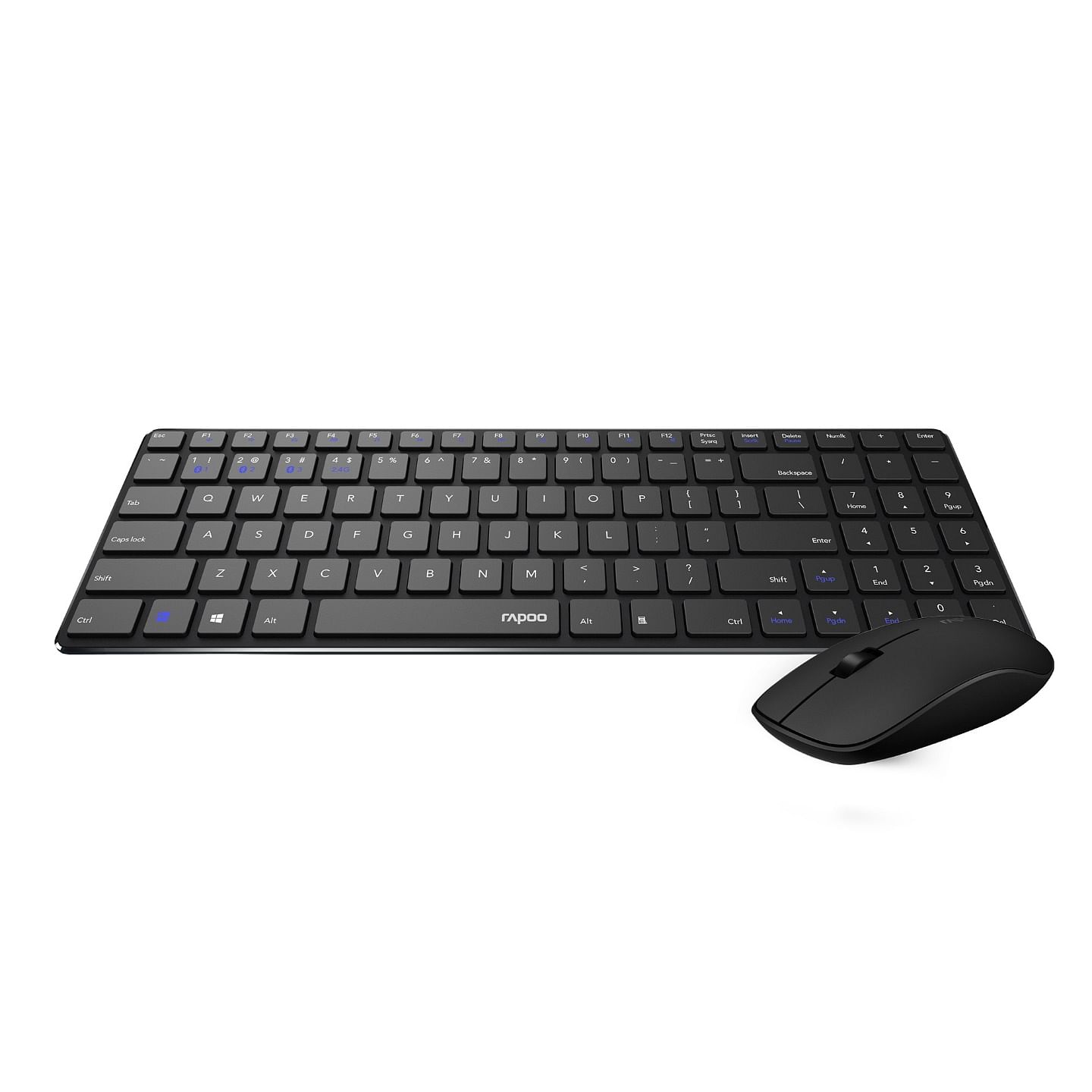 Rapoo Multi-mode Ultra Slim Bluetooth Wireless Keyboard And Mouse Combo - Black
