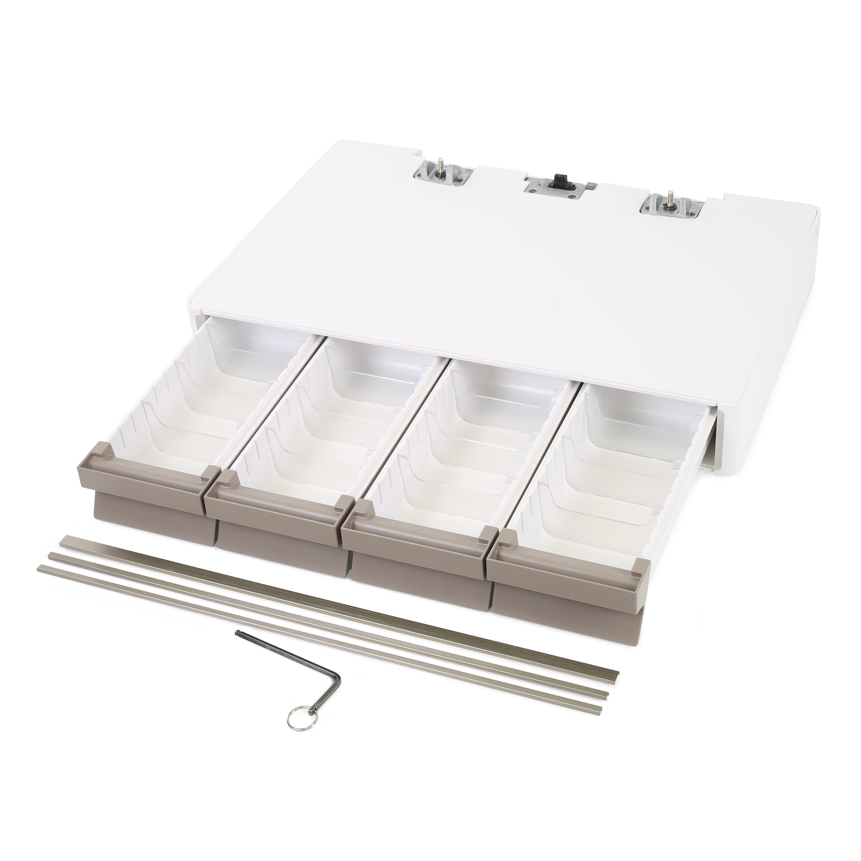 Ergotron Quad Drawer CareFit Pro MedCart WH/Wrm GY