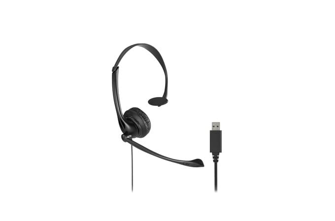 Kensington USB-A C Mono Headset Mic + Vol Control