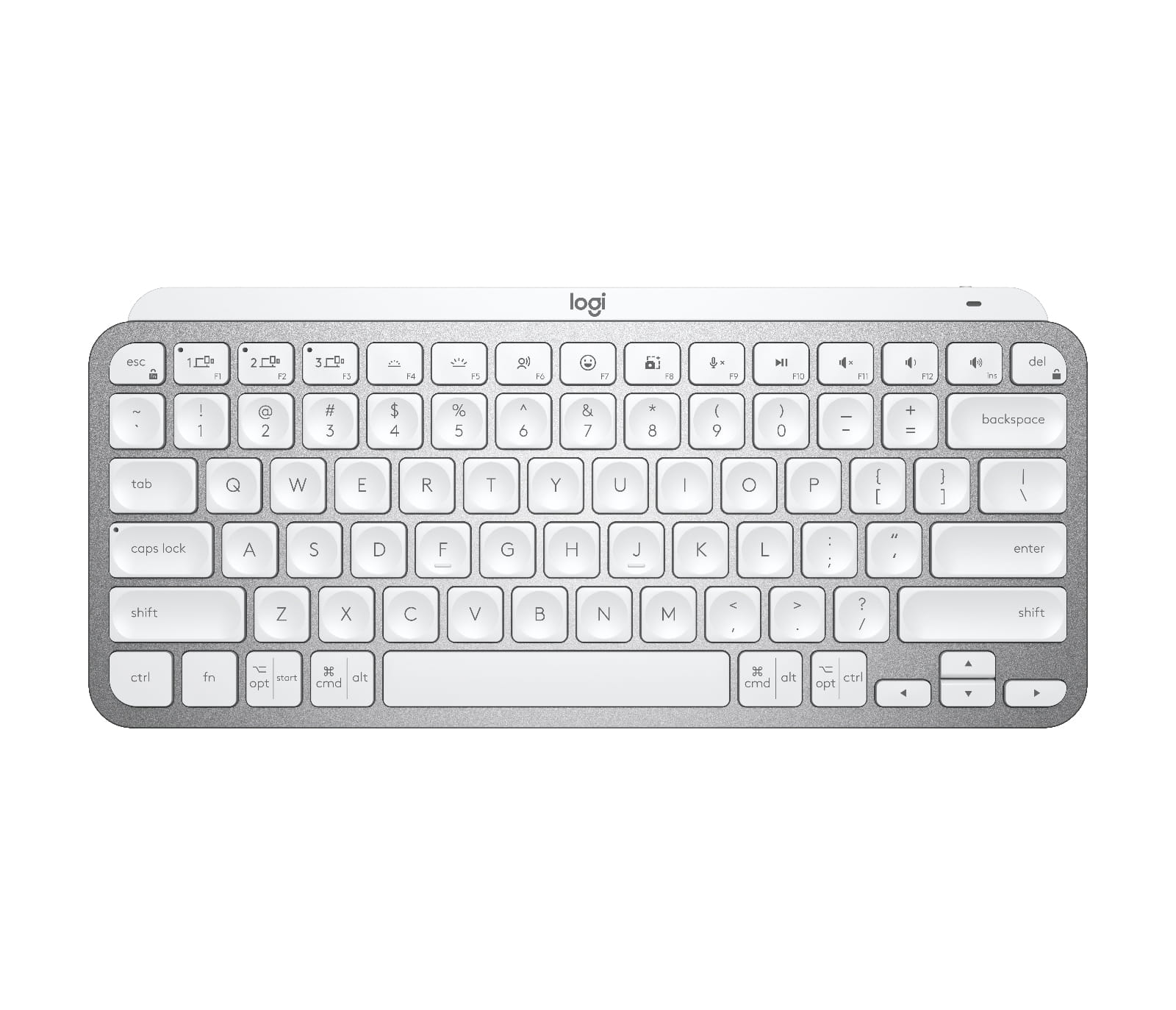 Logitech MX Keys Mini Minimalist Wireless Illuminated Keyboard - Pale Grey