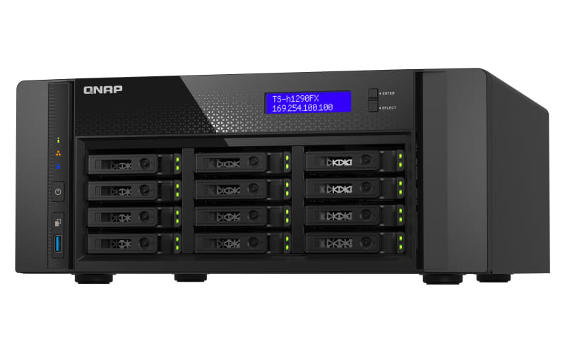 QNAP 12-Bay U.2 NVMe PCIe Gen4 x4 64GB NAS