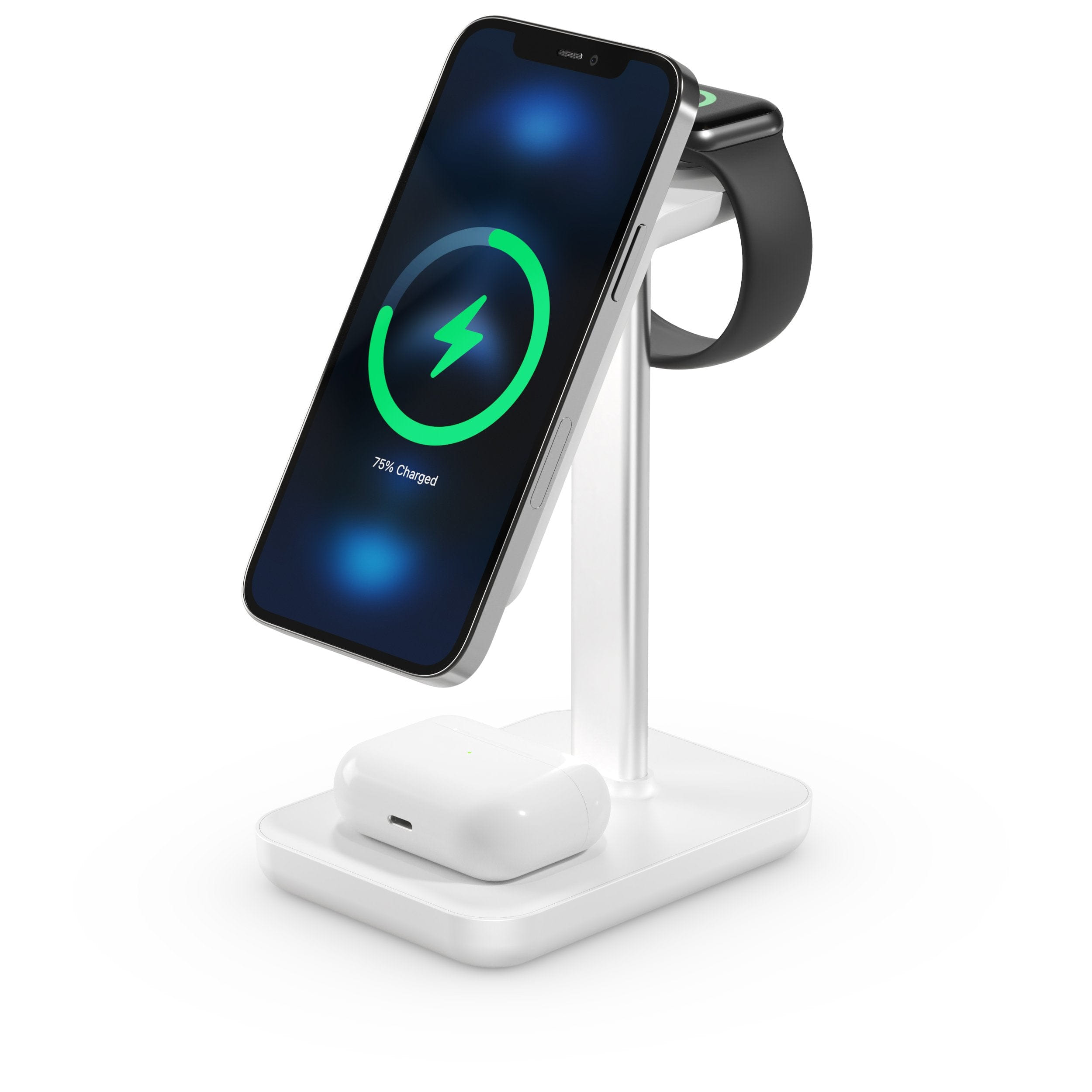Alogic 3-1 Wless Charging Stand w/Wall Charger WH