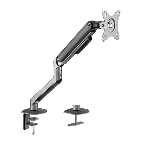 Brateck Single Economical Spring-Assisted Monitor Arm Fit Most 17"-32" Monitors - Space Grey