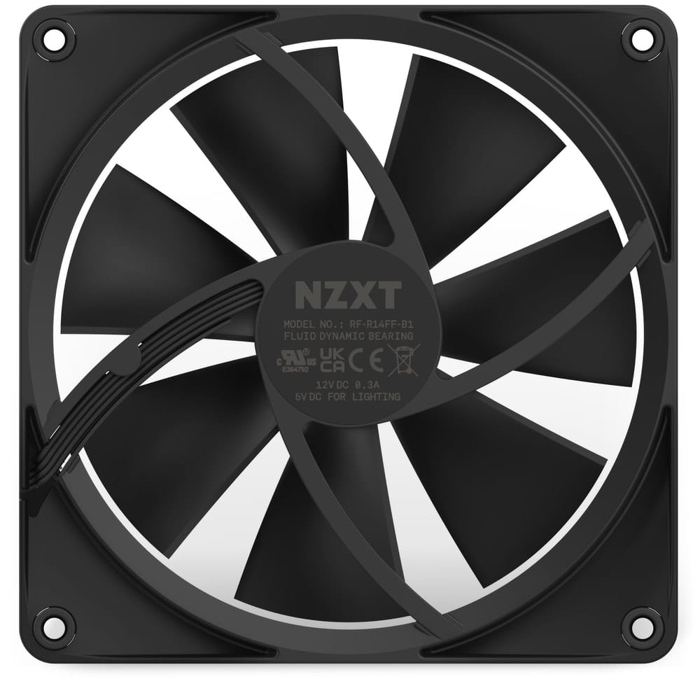 NZXT F140RGB 140mm RGB Case Fans (Single Pack) - Black