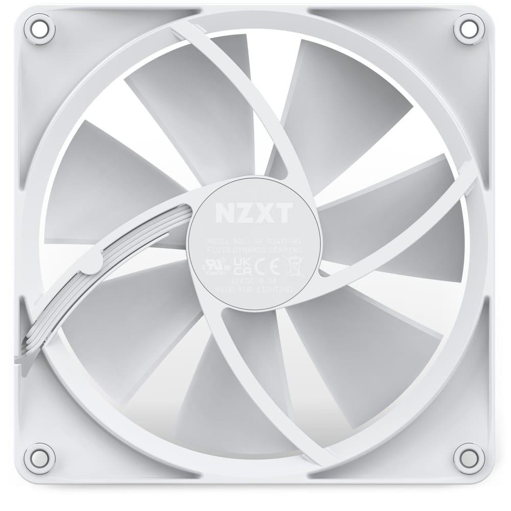 NZXT F140RGB 140mm RGB Case Fans (Single Pack) - White