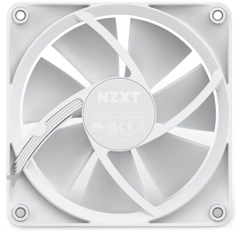 NZXT F120RGB 120mm RGB Case Fans (Single Pack) - White