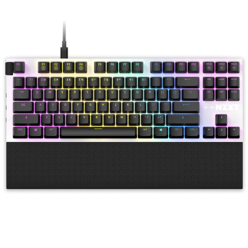 NZXT Keyboard TenKeyLess USB Mechanical Gateron Red Switches - White