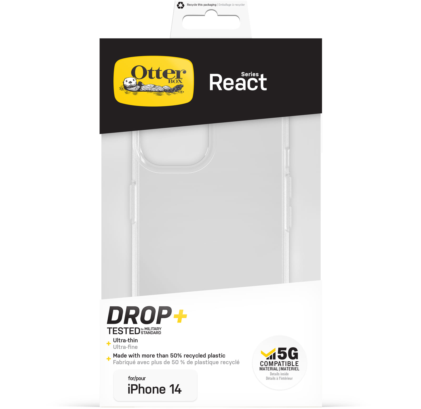 OtterBox iPhone 14 React Series Antimicrobial Case - Clear