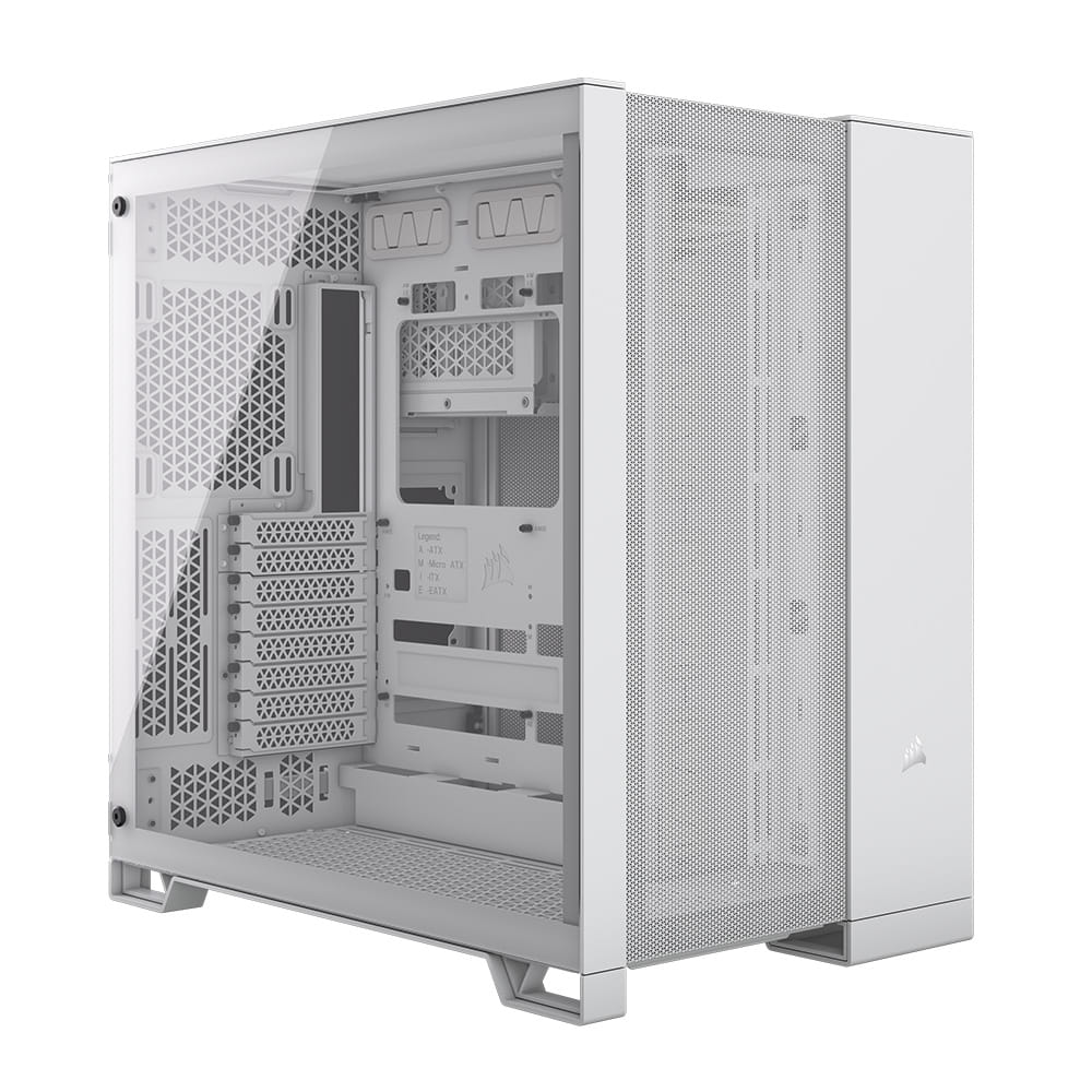 6500D AIRFLOW Mid-Tower Dual Chamber PC Case - White
