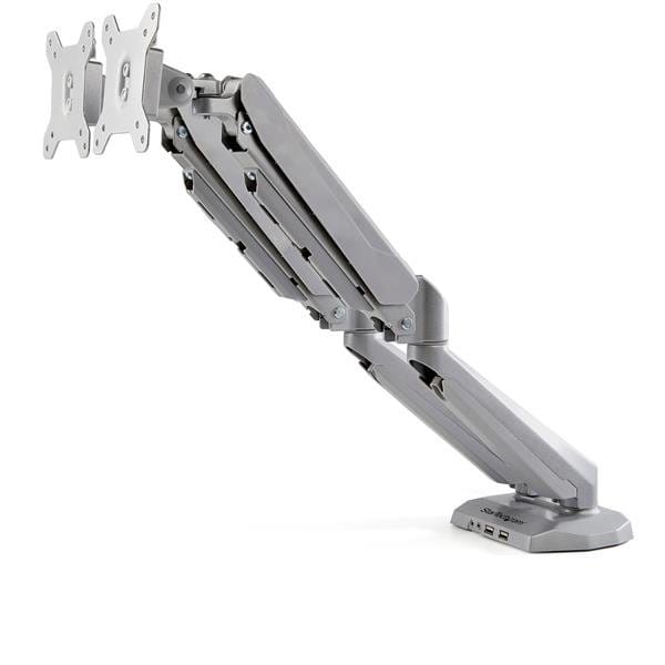 Dual Desk Mount Monitor Arm with Built-in 2-port USB