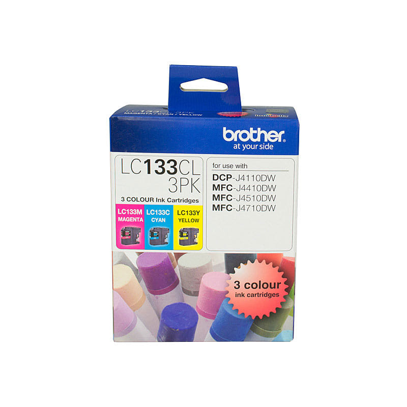 Brother LC133 CMY Colour Value Pack 1xCyan 1xMagenta 1xYellow