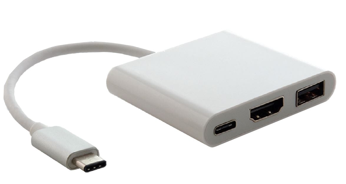 Astrotek USB 3.1 Type-C (USB-C) to HDMI, USB Type-A and USB Type-C Adapter Male to Female 4K 30Hz for Apple MacBook Chromebook Pixel