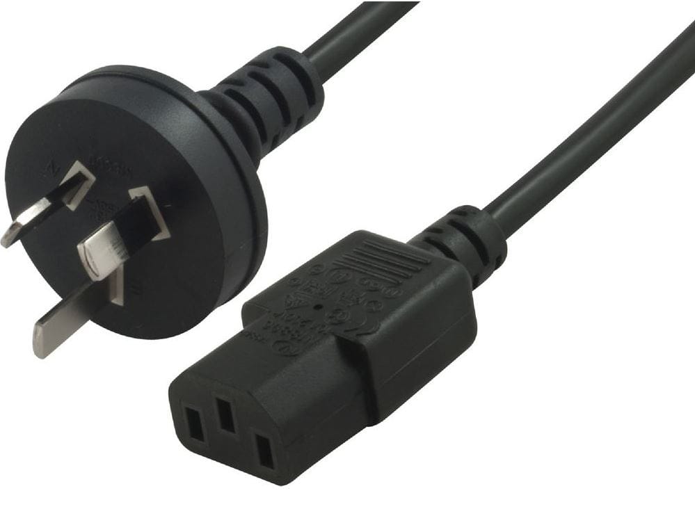 Astrotek AU Power Cable 2m - Male Wall 240v PC to Power Socket 3pin to IEC 320-C13 for Notebook/AC Adapter Black AU Certified 