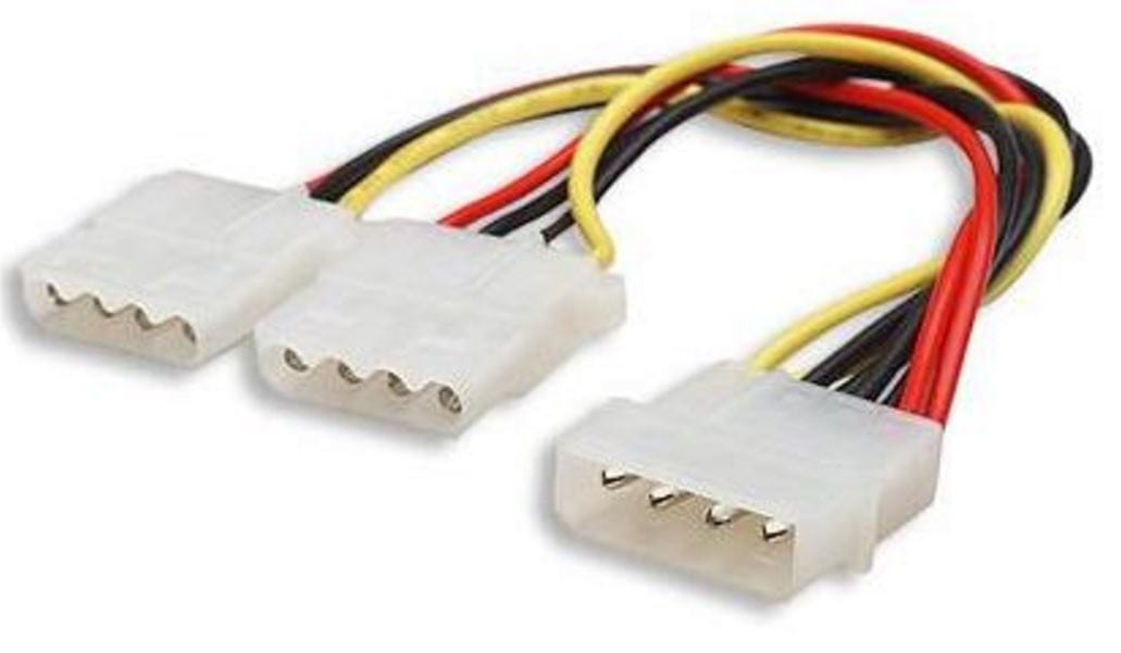 Astrotek Internal Power Molex Cable 20cm - 5.25' 4 pins Male to 2x 5.25' 4 pins Female 18AWG RoHS