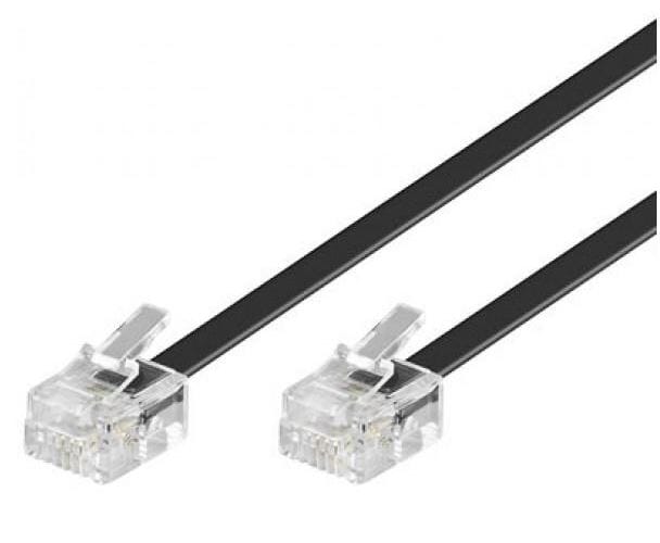 Astrotek Telephone 2m extension cable 6p4c Plug/Plug ,with 2xRJ11 6P4c Plugs, Black PVC Jacket.-RoHS 