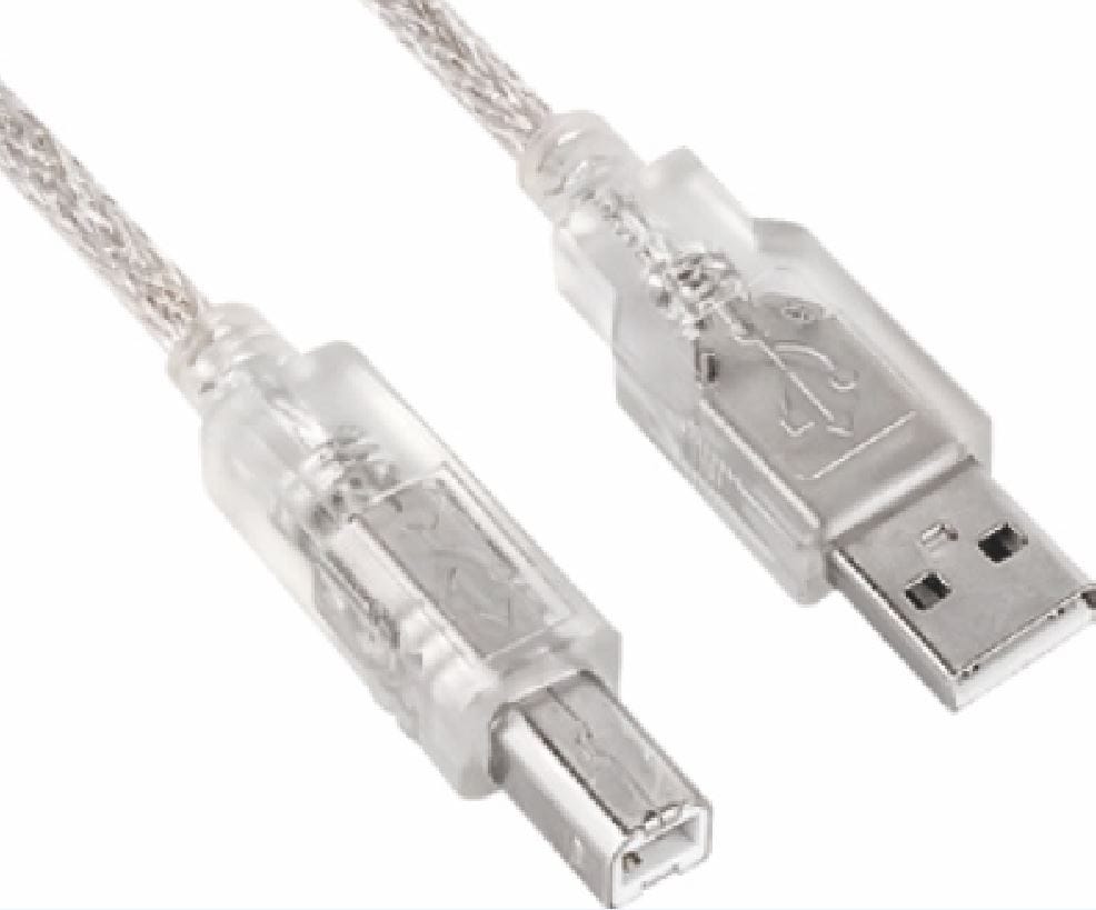 Astrotek USB 2.0 Printer Cable 2m - Type A Male to Type B Male Transparent Colour 