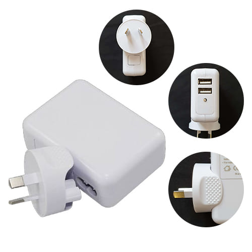 Astrotek USB Travel Wall Charger AU Power Adapter Plug 5V 2.1A 100V-240V 2 Ports White Colour for iPhone Samsung Smartphones & USB Devices 