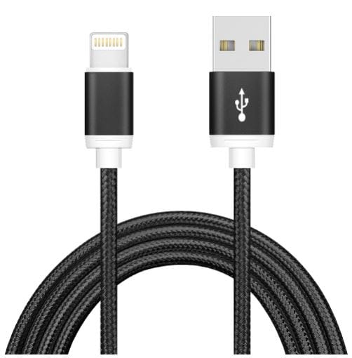Astrotek 1m USB Lightning Data Sync Charger Black Cable for iPhone 7S 7 Plus 6S 6 Plus 5 5S iPad Air Mini iPod