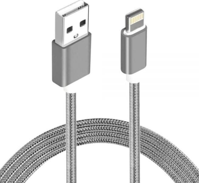 Astrotek 1m USB Lightning Data Sync Charger Grey White Color Cable for iPhone 7S 7 Plus 6S 6 Plus 5 5S iPad Air Mini iPod 