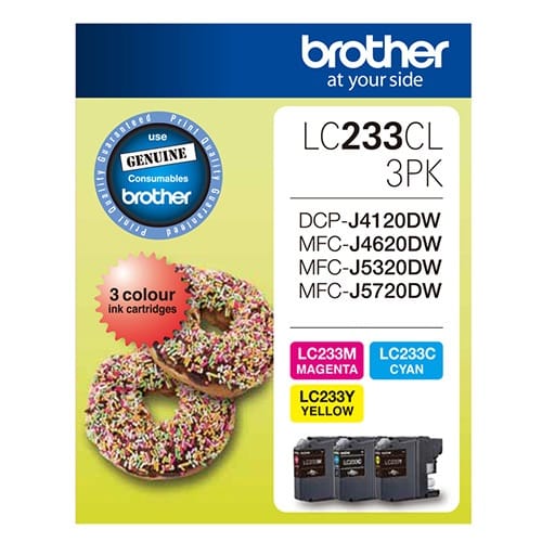Brother LC-233 3x Colour Pack Cyan/Magenta/Yellow
