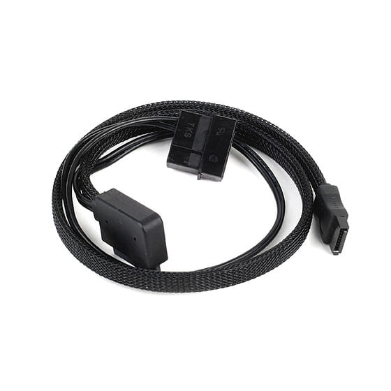 SilverStone CP10 Black Sleeved slim-SATA to SATA Adapter