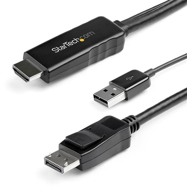 2 m (6 ft.) HDMI to DisplayPort Cable - 4K 30Hz - USB Power