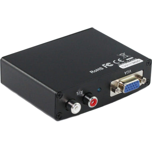 HDMI to VGA + R/L 2 RCA Audio Converter Box ( with power adaptor )
