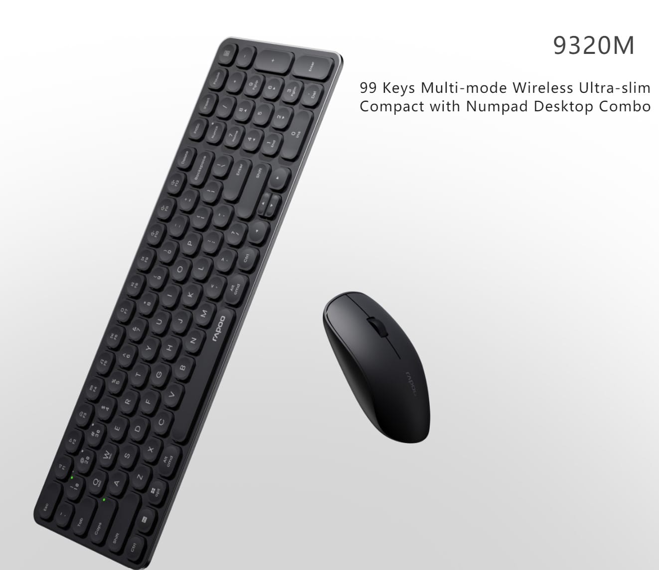 Rapoo 9320M Wireless Keyboard and Mouse Combo Black
