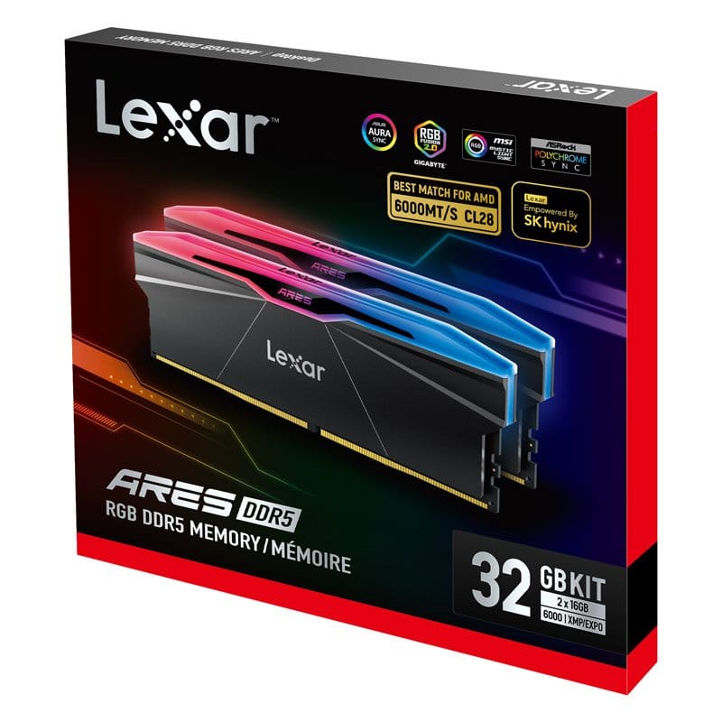 Lexar ARES RGB 2nd Gen 32GB (16X2) DDR5-6000 Memory