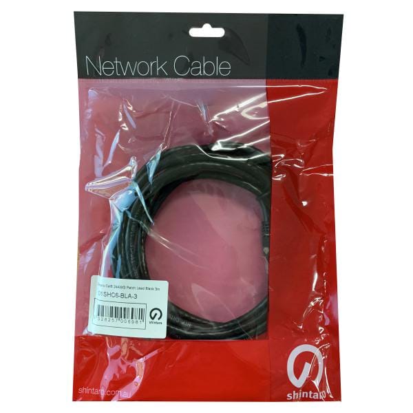 Shintaro Cat6 24 AWG Patch Black 300MM