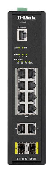 D-Link 12P Gbit Ind Smart Managed PoE Switch