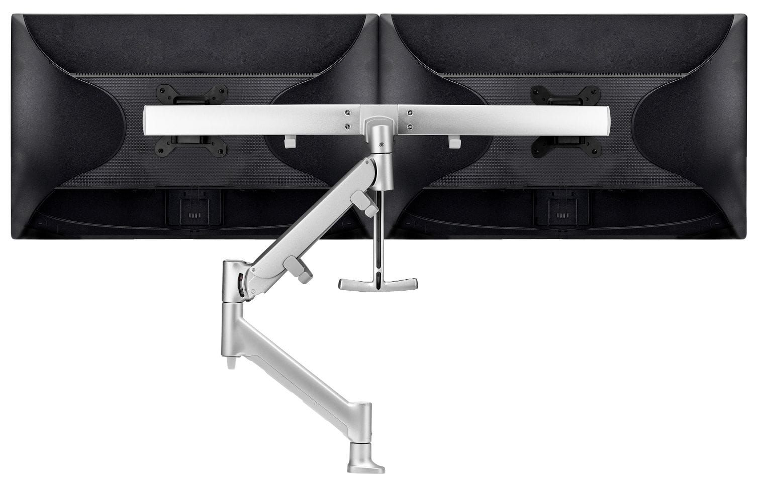 Atdec Dual (Rail) Desk Mount - Silver Up To 27"