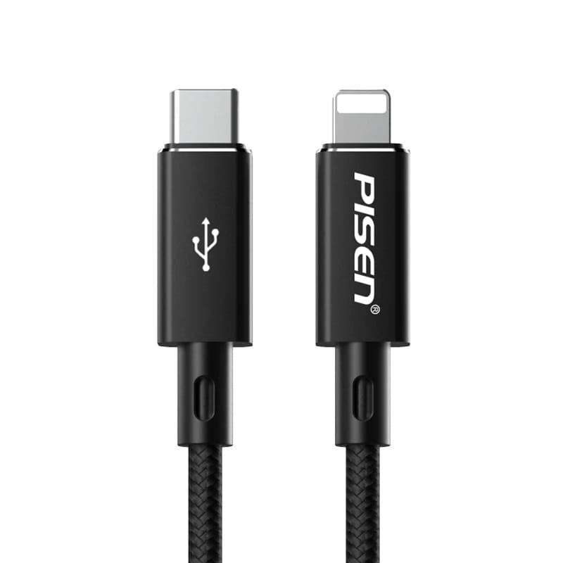 Pisen Lightning to USB-C Power Delivery Charging Cable 1m - Black
