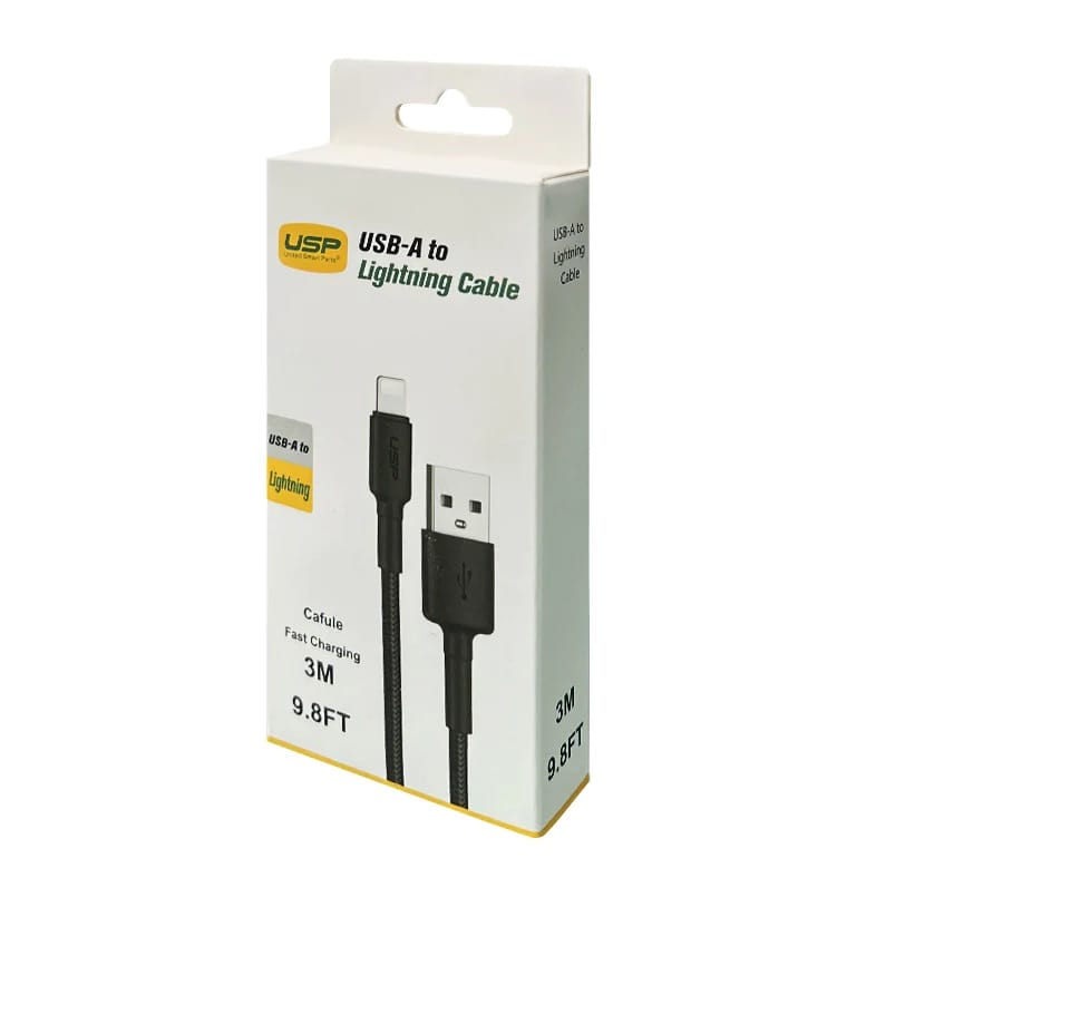 USP BoostUp Lightning to USB-A Cable 3m - Black