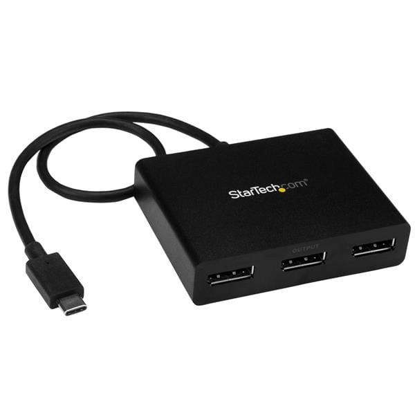 StarTech USB-C to DisplayPort Multi Monitor Hub 3-Port MST Splitter
