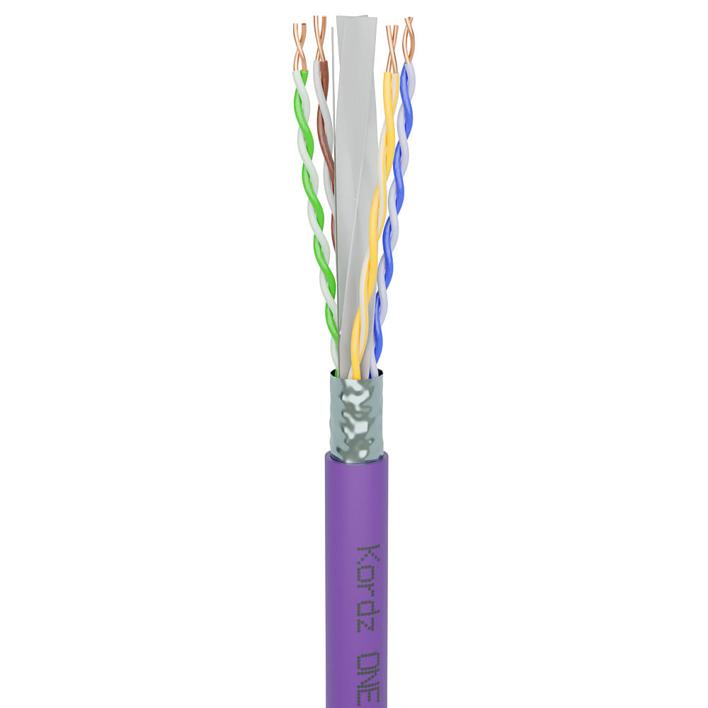 Professional CAT 6A F/UTP Bulk Cable , LSZH, Purple - 152.5m Pro Box