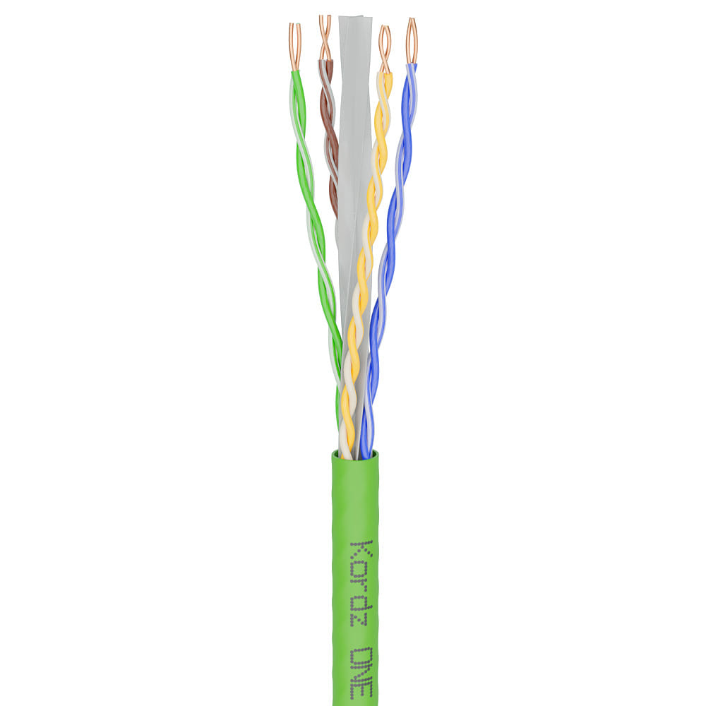 Kordz Professional CAT 6 U/UTP Bulk Cable, LSZH, Green, 305m Pro Box