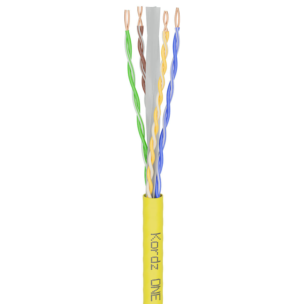 Kordz Professional CAT 6 U/UTP Bulk Cable, LSZH, Yellow, 305m Pro Box