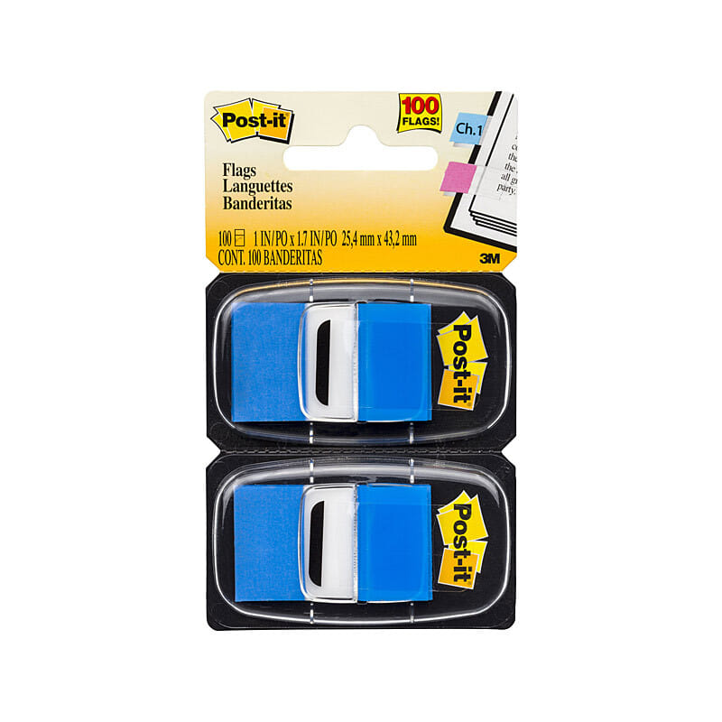 Banderitas 3M 680-BE2 Azul Estuche Doble con 50 c/u Caja C/6 Estuches 70071206026 - Nextep