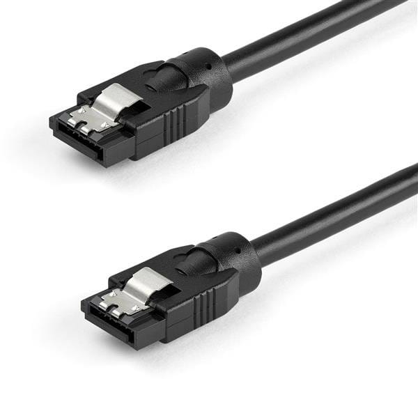 0.3 m Round SATA Cable - Latching Connectors - 6Gbs