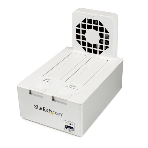 USB 3.0 Dual SATA HDD Dock w/ Fast Charge Hub & UASP - White