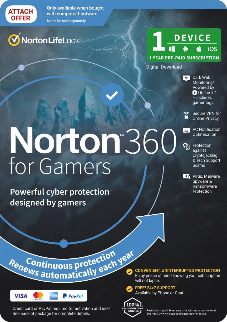 Norton 360 Gamer Empower 50GB 1 User 1 Device